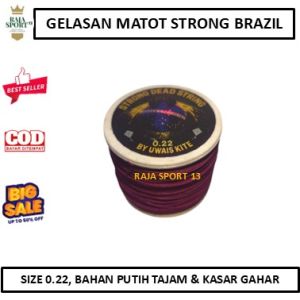 Gelasan Senar Matot Bogel Strong String Brazil 0.22 Bahan Putih 1200 Yard Layangan Tarik Jepret