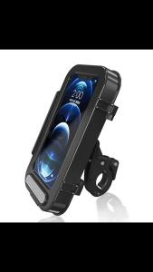 360° Rotating Bicycle Phone Ride Holder with Touchable Screen Waterproof Shell Suitable for Phones Under 7 Inches