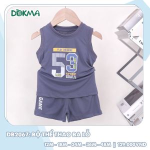 CAO CẤP - Bộ thể thao ba lỗ sát nách bé trai DOKMA (9-48m) (DB2067 - DB2306 - DB2616)