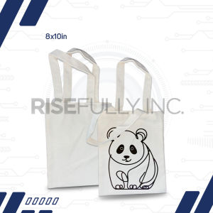 Risefully 1pc Plain Canvas Tote Bag Printable High Quality and Thick Fabric 8x10 inches