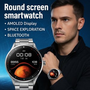 Astronaut Style Smartwatch Large Round Smartwatch HD Display Smartwatch Bluetooth Calling Smartwatch Music Control Smartwatch  Multi Functional WristWatch Fitness Watch GPS Watch Sleep Tracking Wrist Watch Daily Life Assistant Watch