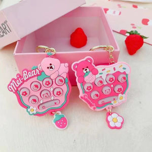 Móc Khoá Máy Game Đập Chuột Mini gấᴜ Dâu Kitty Khủng Long gấᴜ Thỏ Cute