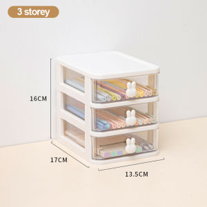 Desk Organizer Stationery Office Home Stationery Cosmetic Rabbit Transparent Storage Drawer Desk