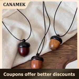 【 CANAMEK 】 Creative Openable Acorn Pendant Long Necklaces Choker For Women Men Niche Sweater Chain Jewelry Gift