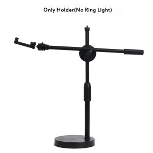 10inch LED Video Lighting Panel With Tabletop Boom Arm Monopod Stand Photography Lighting Remote Control Ring Light For Live Stream Lamp