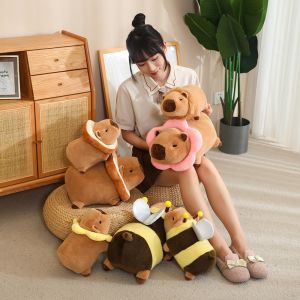 JOJO CASTLE Kawaii Fluffy Capybara Plush Transformation Capybara Dolls 25/35cm Stuffed Toy High Quality Cartoon  Animals Girls Birthday Gifts Decor  水豚鼠 卡皮巴拉