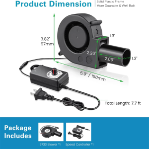 พัดลมหอยโข่ง 12V DC ปรับได้ เทอร์โบ ลมแรง พัดลมระบายอากาศ พัดลมเทอร์โบ พัดลมก้นหอย พัดลมเป่าเตา เครื่องเป่าลม พัดลมโบเวอร์เป่าไฟ