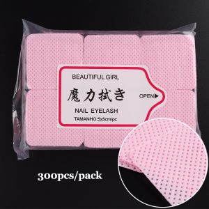 300Pcs UV Gel Nail Art Remover Cotton Pad Eyelash Extension Glue Nail Soak Off Remover Wraps Soft Wipe Cleaner Paper