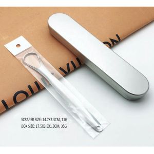Dụng cụ vệ sinh lưỡi inox cao cấp kèm hộp - Giúp loại bỏ vi khuẩn giảm hôi miệng tăng vị giác .