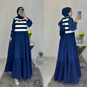 Kevia Maxi Dress Crinkle Plisket Gamis Wanita Terbaru 2024 Viral Dress Kondangan Wanita Elegan Hijab