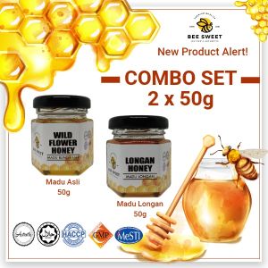 <COMBO SET> Pure Honey WildFlower + Longan - 50g/Madu Asli/Semulajadi/Halal/Autentik/KKM/纯蜂蜜/天然蜂蜜