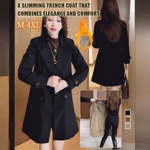 Coat Elegant Styling Outerwear Warmth Effect Midlength Daily Commute Fashionable and Atmospheric Image