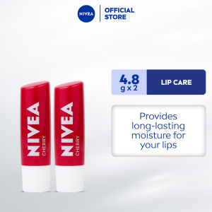 PACK OF 2 NIVEA Lip Care Cherry Shine Lip Balm for dry lips 4.8g