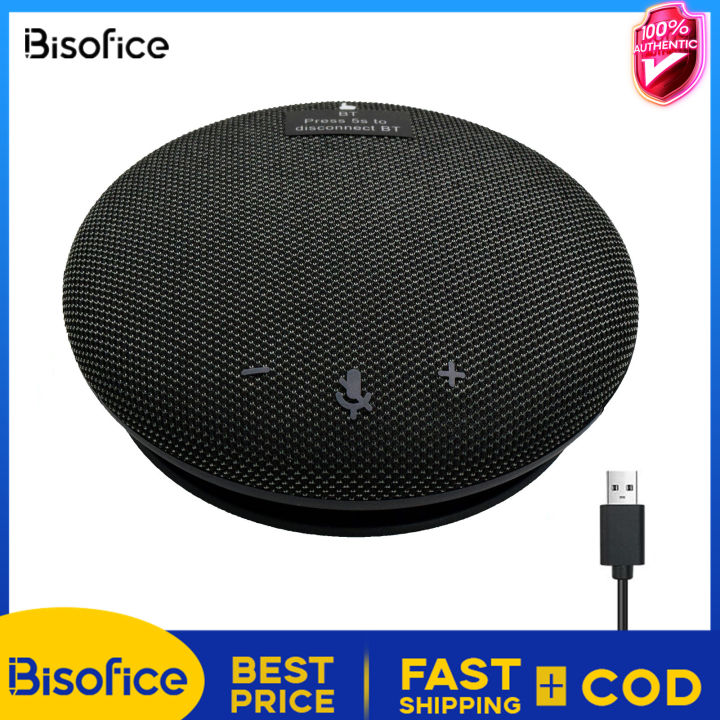 Bisofice Portable BT Conference Microphone Speakerphone Built-in Speaker  360° Omnidirectional Mic with Mute Function Volume Adjustment for PC  Computer