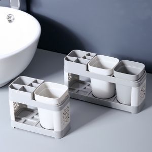 Toothpaste & Toothbrush Holder with Mouthwash Cup Stand: A Multifunctional Bathroom Organizer