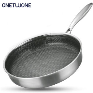 Onetwone Non-stick Pan 304 Stainless Steel Pan Omelette Steak Frying Pancake Pan Induction Cooker Gas Stove Universal