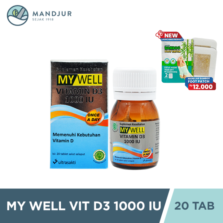 My Well Vit D3 1000 IU 20 Tablet - Suplemen Vitamin D 1000 IU