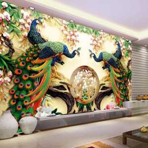 Promo wallpaper dinding swan ukir - Wallpaper murah burung merak ukir - Wallpaper burung merak