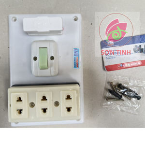 Táp lô nhựa bảng điện 1 cầu chì 2 công tắc 1 ổ cắm SOPOKA BN2