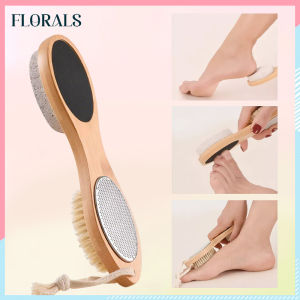 4-in-1 Foot Scrub and Callus Remover Tool with Pumice Stone and Nail Brush for Smooth Feet