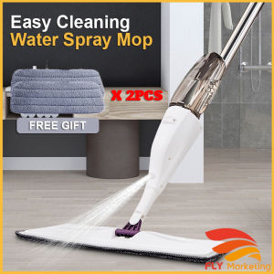 FREE 2PCS MICROFIBER Easy Spray Mop Water Cleaning with Pad Mop mop Lantai Automatic Mop 2in1 Mop