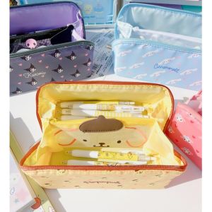 พร้อมส่ง Sanrio Cinnamon Kuromi กระเป๋าดินสอ ผ้าแคนวาส สองชั้น ความจุขนาดใหญ่ แบบพกพา เรียบง่าย สไตล์เกาหลี สําหรับนักเรียน