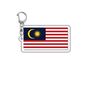 UMI National Country Flag Acrylic Keychain Double Sided Malaysia USA Japan Korea Souvenirs Gift Rantai Kunci Bendera 国旗钥匙扣