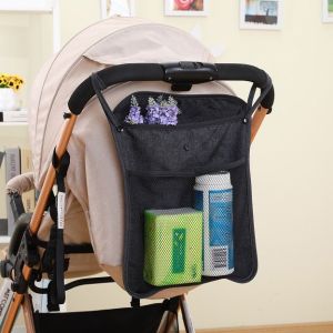 【SG stock】Linen stroller hanging bag baby stroller accessories back storage bag 亚麻布婴儿车挂袋婴幼儿推车背后收纳袋