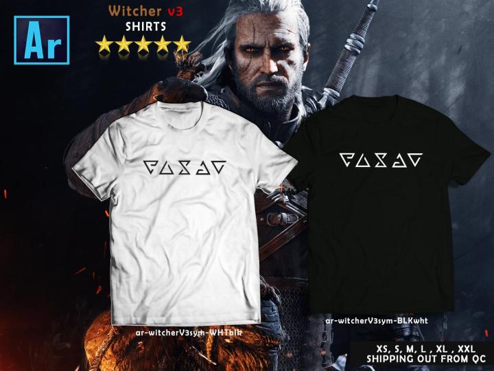 The Witcher 3 Symbols Quen Igni Axii Ard Tshirt Custom unisex Tees ...