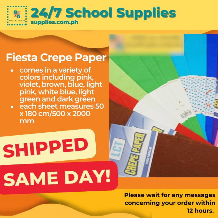 Crepe Paper Assorted Colors (See colors available) Can be stretch