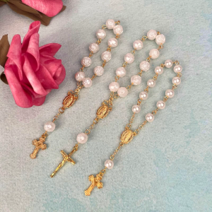 Mini Rosary Baptism Favor Acrylic Finger Rosaries Weddings Party Favor Baptism Rosary Finger Baptism Rosaries