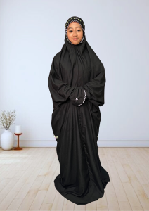 (Hijau Botol) Mukena Dewasa Terusan Kain Katun Mikro/Polykatun Ukuran Normal Mukenah Dewasa By Amirah Bordir