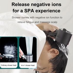 Massage Shower Head With Filter Regulator Is The Best For Home Bathrooms Luxury Rainfall Shower System Spa Experience At Home Massage Shower Head Adjustable Pressure Water Saving Shower One Touch Switch Anti Clog Nozzles