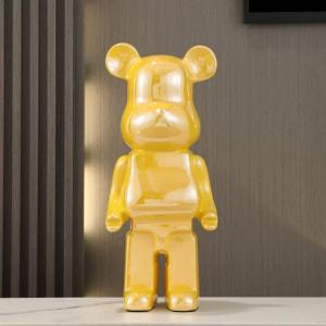 ตุ๊กตาหมีเซรามิค กระปุกออมสินหมี (50cm.) โมเดลตุ๊กตาหมี เคลือบสีเงา ตกแต่งบ้าน ห้องนั้งเล่น ตั้งโชว์หน้าทีวี ด้านหลังมีช่องสำหรับหยอดเหรียญ