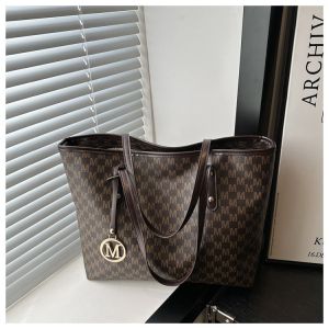 [Wuwu]R Fashion Tote BagFaux Leather Crossbody Baglarge capacity Versatile Shoulder Bag