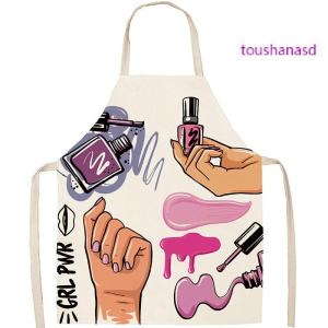 toushanasd ลิปสติกทาเล็บผ้ากันเปื้อนสำหรับผู้หญิงผ้ากันเปื้อนสำหรับทำความสะอาดในครัวเรือนผ้ากันเปื้อนผ้าลินินสำหรับร้านเสริมสวยทำอาหารที่บ้านผ้ากันเปื้อนสำหรับผู้ใหญ่
