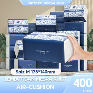【20 packs】Botare Air Cushion Tissue Paper 4-ply x 400 sheets Facial Tissues Deluxe Soft Face Tissue