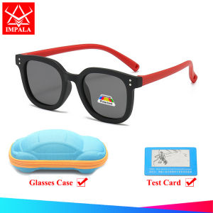 IMPALA PG1018Q Trẻ em Kính mát phân cực 100% chống UV đàn hồi Gọng silicon đầy màu sắc phong cách chống chói Kính mát cho trẻ em với kính trường hợp
