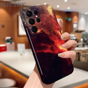 Hontinga All-inclusive Film Casing For Samsung Galaxy S21 Ultra 5G S21+ S21 S22 Plus S22 Ultra S22+ 5G   Case Korean film Phone Case Aurora Galaxy Space Sky Back Casing lens Protector Design Hard Cases Shockproof Shell Full Cover Casing For Girls