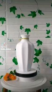 Bình hoa dáng chày khía hàng men trắng cao 24cm đường kính 13cm gốm sứ Bát Tràng dùng cắm hoa giả hoa thật trang trí nhà cửa