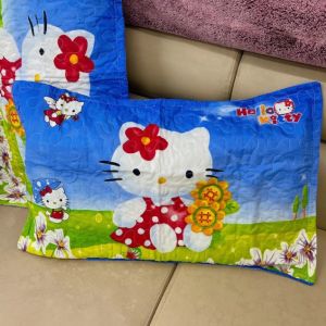 Hellokitty Blue - [Pillowcase only] 2PCS Premium Character Printed Pillowcases - Queen-18"x28"inches