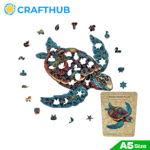 Crafthub Vibrant Sea Turtle - Ocean beauty Portrait Display | Thicker and high quality jigsaw puzzle board games | A3 size with up to 150 jigsaw pieces