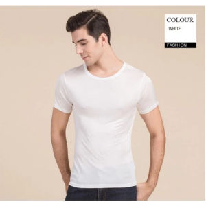 Mens Cotton Crew Neck T-Shirt White Casual Plain Short Sleeve Top