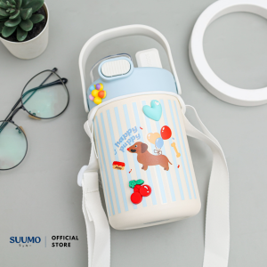 Suumo Tumbler Anak Premium Botol minum SUS 316 500ml Free Tali dan Stiker 3D