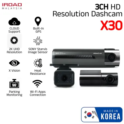 IROAD X30 3CH Front Internal & Rear Camera (SONY Starvis Sensor)