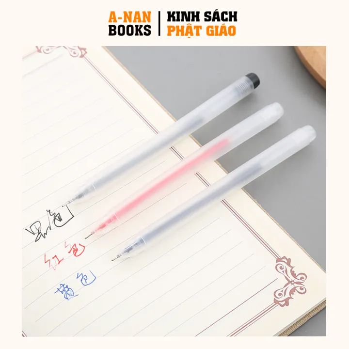 Bút chép kinh, bút Gel bút bi nước văn phòng mực gel 0.5mm mực đều nét chữ đẹp, không lem màu xanh, đen - Anan Books | Lazada Việt Nam