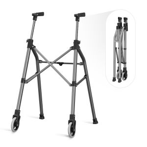 Ziivievs Ultra-Lightweight 2.4KG Walker for Seniors  Height Adjustable One-Hand Foldable Rolling Walker Portable Walker Space Saver Mobility Aid