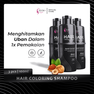 Aestika (Beli 2 Gratis 1) Hair Coloring Shampoo - Shampo Penghitam Rambut & Uban
