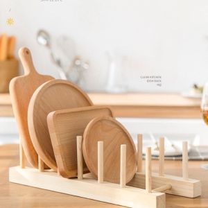 Shopcoins 5/6/7 Grids Bamboo Wooden Shop Book Dish Mugs Cup Bowl Plate Display Drain Rack Holder