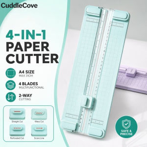 CuddleCove Paper Cutter A4 Trimmer 4 In 1 Replaceable Blades Photo Card Craft Scrapbook School Office